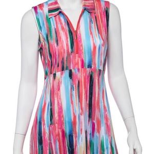 EP PRO SLEEVELESS BRUSHSTROKE DRESS